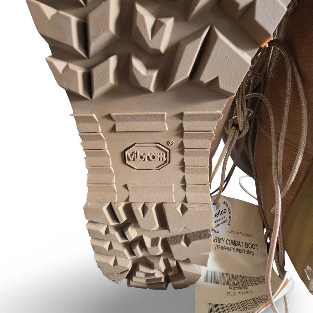 NWT Wellco Army Combat Boot Temperate Weather Vibram Suede‎ Tan Mens Size 15.5 R